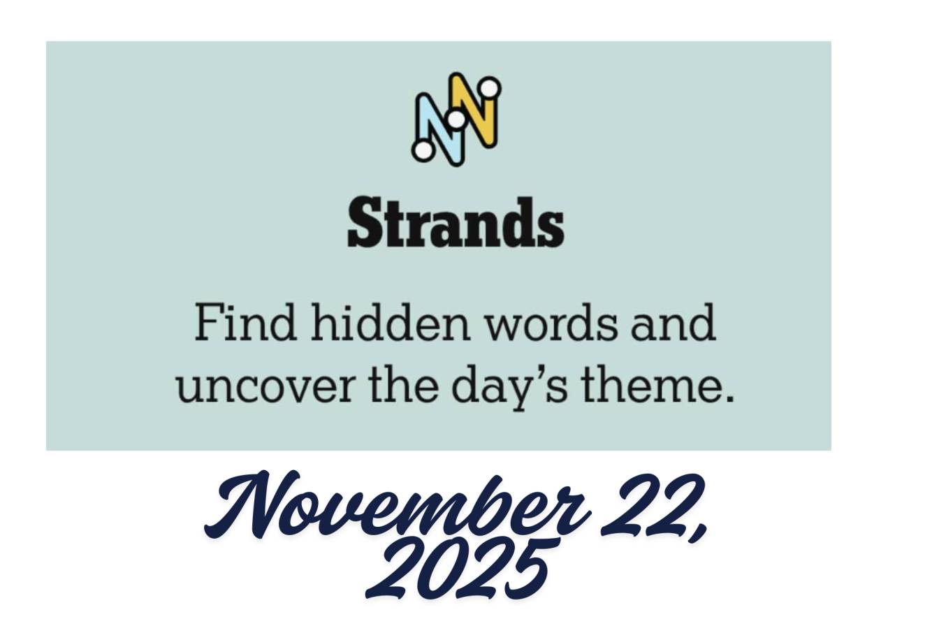 The NYT Strands Hints Today Check Answers-22 November 2025.